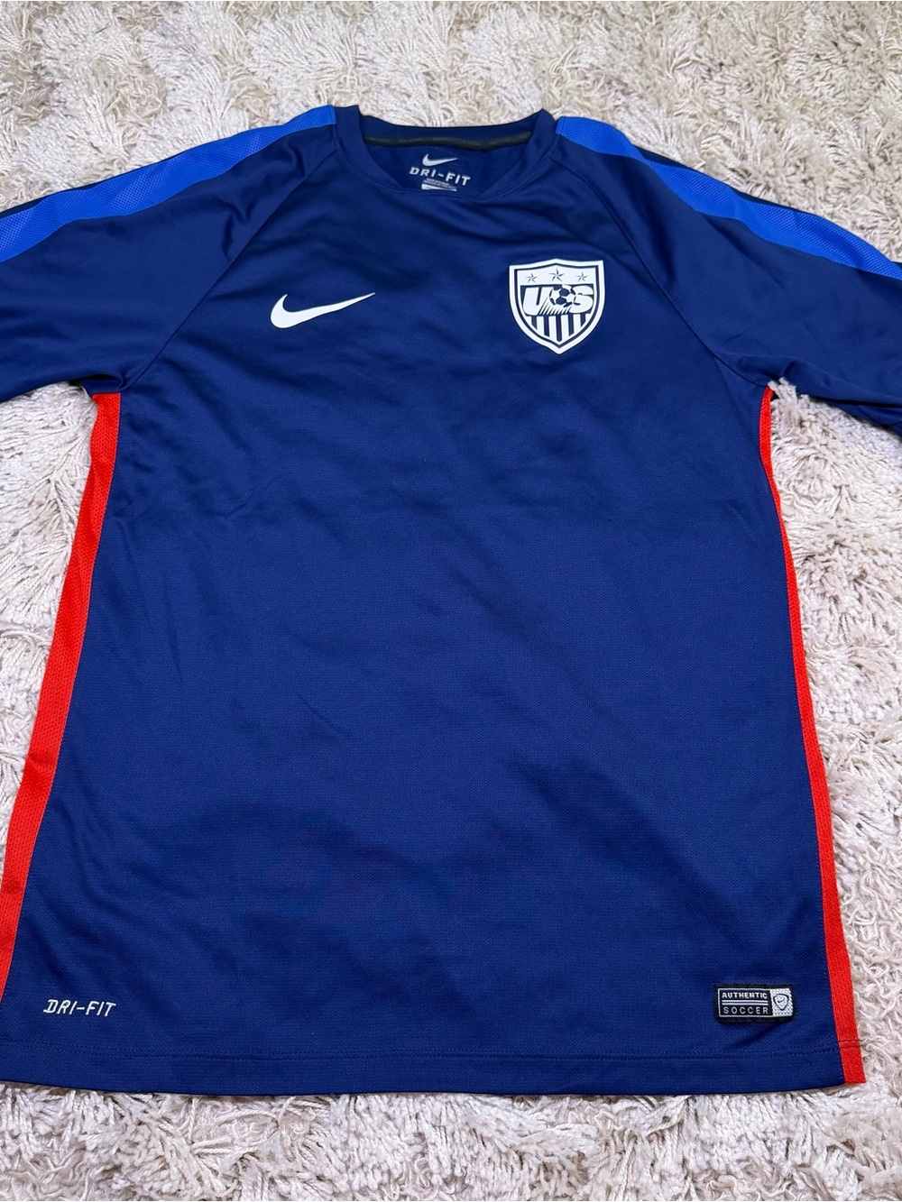 Nike USMNT USA Soccer Dri-FIT Training Jersey Mens M Blue Red US Soccer
